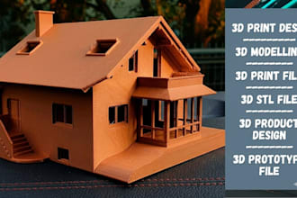 design 2d and 3d cad design for 3d printing