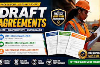 draft contractor, subcontractor and independent work agreement