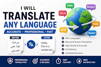 translate any language accurately and professionally