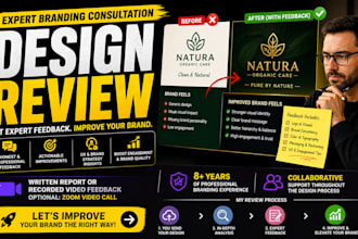 review brand design and give advice feedback consultation