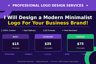 design a modern minimalist logo for your business brand