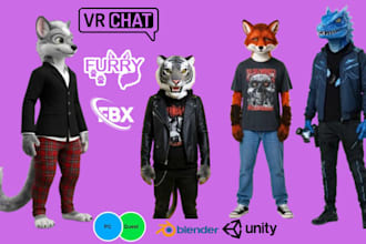 design custom vrchat avatar,furry avatar, and stylised vrchat clothing