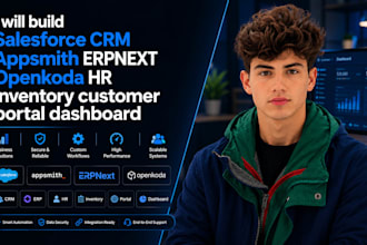 build salesforce CRM appsmith erp openkoda HR inventory customer portal dashbod