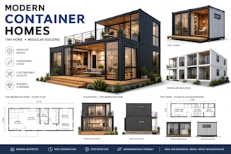 draw shipping container house tiny home modular building floor plan architecture