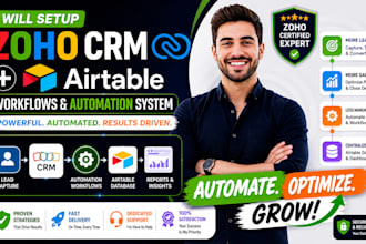 be your zoho CRM expert, airtable CRM automation, pipedrive pipeline, zoho ai