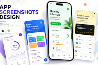 design high converting app store google play app screenshots mockups mobile app