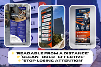 design roll up banner, retractable banner, billboard signage