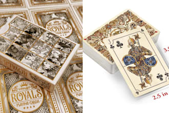 design playing card game tuck box packaging with mockup and rulebook for print