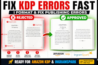 fix publishing errors book for amazon KDP and ingramspark