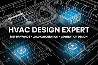 do hvac design cooling load calculation duct sizing and mep drawings