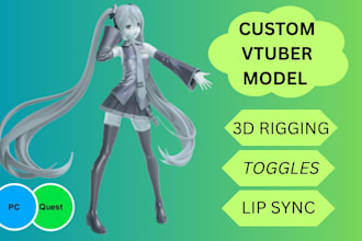 design upload  3d vtuber avatar for vrchat and streaming