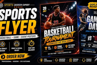 do minmalist business flyers, sport, basketball flyer poster ads design postcard