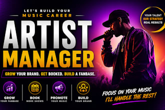 be your music artist manager, book shows and grow your fanbase