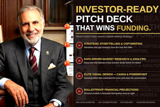 design an investor ready pitch deck for startup fundraising and venture capital