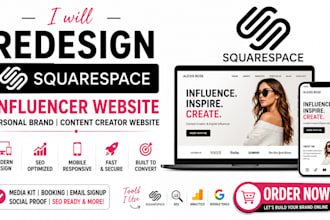 redesign influencer website personal brand website content creator website