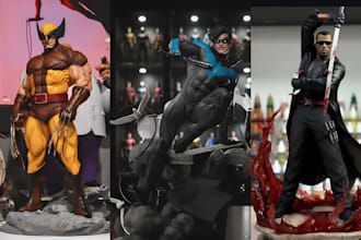 3d print and paint custom anime figure, bust resin statue miniature tabletop stl