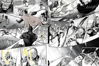 draw manga comic page anime manga illustration comic book page comic artist