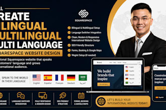 create bilingual website multilingual muti langauge squarespace website design