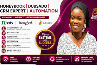 set up honeybook, dubsado or 17hats CRM automation, workflow and integration