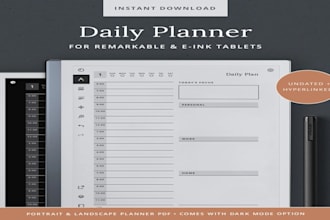 adhd digital planner for goodnotes hyperlinked ipad planner editable 2026 kit