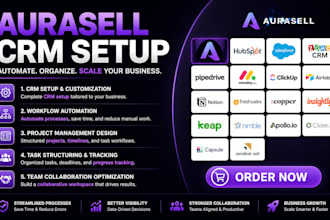 setup automate aurasell crm clickup airtable notion freshsales copper insightly
