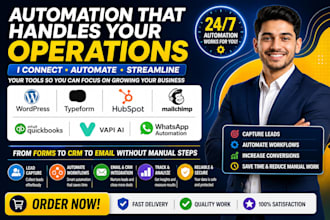 setup wordpress typeform hubspot mailchimp quickbook vapi ai whatsapp automation