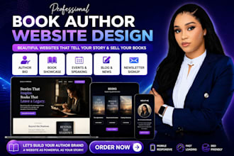 design author website, book author website, ebook website, author landing page