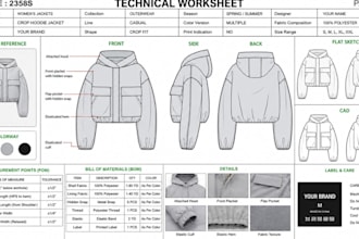 create outerwear jacket tech pack cad flat sketch for manufacturing