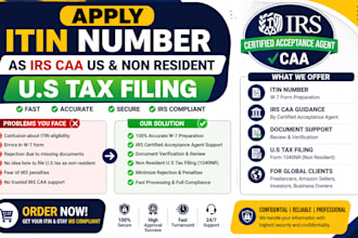 apply itin number as irs caa  handle US tax filing for non residents  w7 form