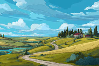 illustrate cityscape, architecture, landscape for you