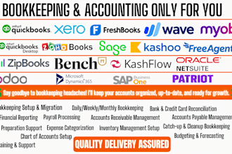 setup quickbooks xero freshbook wave myob zoho books sage odoo kashoo zip books