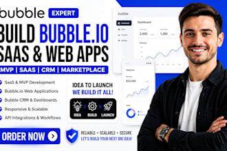 build bubble io saas mvp web app bubble website developer bubble saas bubble crm