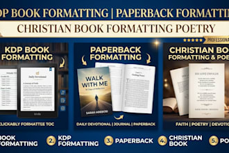 kdp book formatting, paperback formatting, christian book formatting poetry