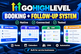 build your gohighlevel booking, CRM and followup system