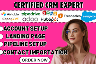 setup salesforce airtable crm hubspot crm zoho pipedrive freshsales odoo espo