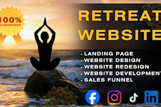 retreat website retreat yoga website vacation website landing page