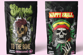 design mylar bag weed pouch and cbd packaging design