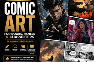 draw comic art for books, panels, and characters
