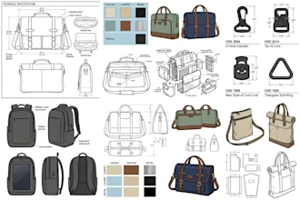 design handbag, backpack, wallet, travel bag tech pack factory production