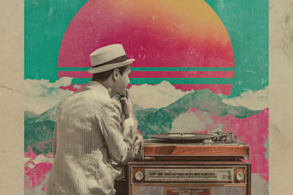 design a vintage retro style album cover or music cover