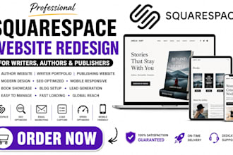 redesign squarespace writer website author portfolio website publishing website