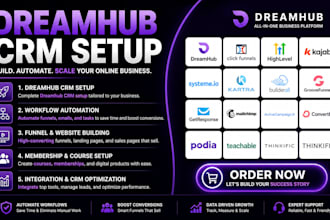 setup automate dreamhub crm clickfunnels gohighlevel kajabi systemeio builderall