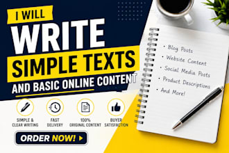 write simple texts and basic online content