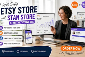 setup etsy store  and stan store stan that converts