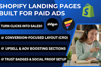 build shopify landing pages for paid ads traffic for cro pagefly gempages shogun