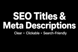 write SEO titles and meta descriptions for your website