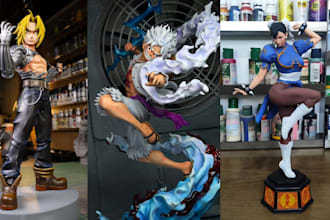 3d print and paint anime figure miniature 3d model statue stl resin 3d printing
