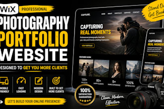 design wix photography portfolio website for photographers