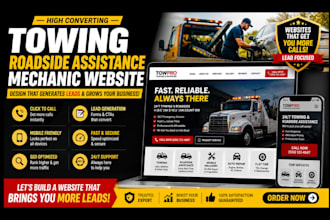 build high converting towing roadside assistance mechanic website for leads