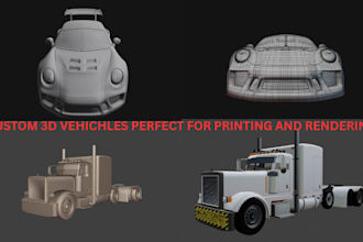do 3d car model 3d vehicle, truck, 3d military tank rc car 3d print, rendering